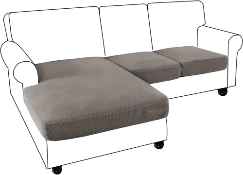 Vista 53 de Funda de sofá seccional de 3 piezas para sofá seccional en forma de L, protector elástico de muebles para sofá seccional izquierdo o derecho