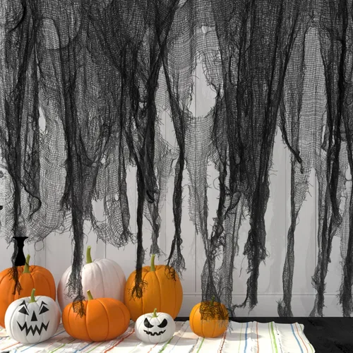 Vista 18 de 197" x 85" Tela espeluznante de Halloween - Tela de gasa espeluznante para Halloween - Tela de gasa sangrienta espeluznante para fiesta de Halloween