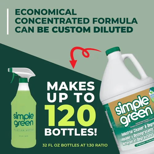 Vista 9 de Simple Green 13005CT, limpiador y desengrasante industrial concentrado, botella de 1 galón, Blanco, 1