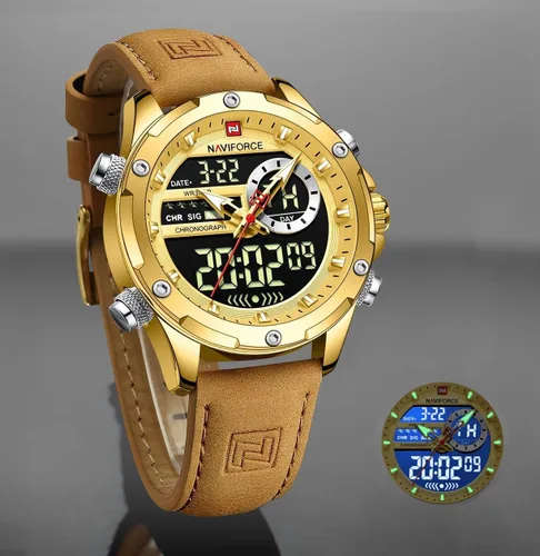 Vista 3 de AIMES Watches for Men Military Digital Sport Stylish Casual Analog Quartz Waterproof Watch Multifunction Leather Business Dress Wristwatch for Men