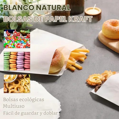 Vista 3 de Outus - Bolsa de papel kraft plana blanca (1000 unidades, 5 x 7 pulgadas)