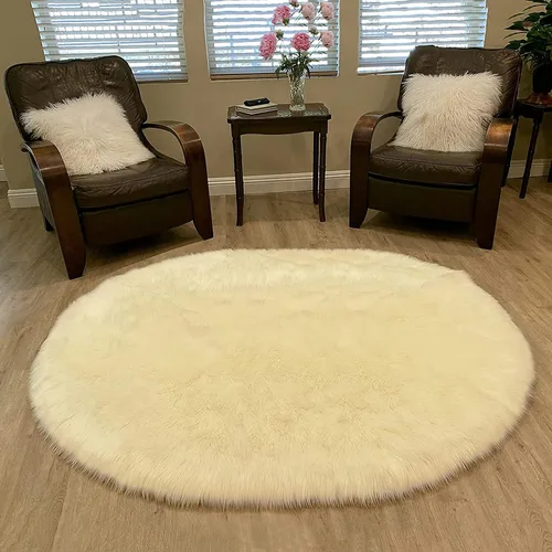 Vista 11 de Alfombra de lujo de piel de oveja sintética Alfombra esponjosa para dormitorio, sala de estar, habitación de los niños, alfombra suave