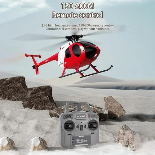 Vista 7 de Helicóptero de control remoto C189, helicóptero militar defensor MD500 escala 1:28, 2.4G 6CH RTF Motor sin escobillas de una sola hoja Flybarless