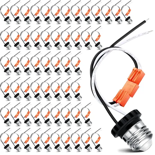 Vista 9 de Zhengmy 6 adaptadores de enchufe E26, base media macho tornillo en la coleta de enchufe de luz para luces LED empotradas