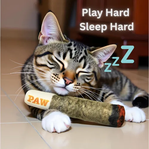 Vista 5 de Nestpark Juguete para gatos con hierba gatera Doobie - Pateador de gatitos crujiente con hierba gatera extra fuerte - Juguete interactivo divertido