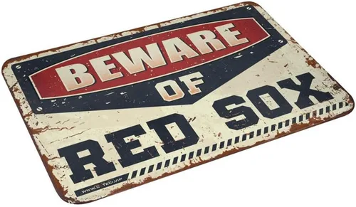 Vista 2 de Interesante felpudo de entrada Beware of Red Sox Alfombra Patio Bar Accesorios Exterior Otoño Decoración (Talla: 65X90CM)