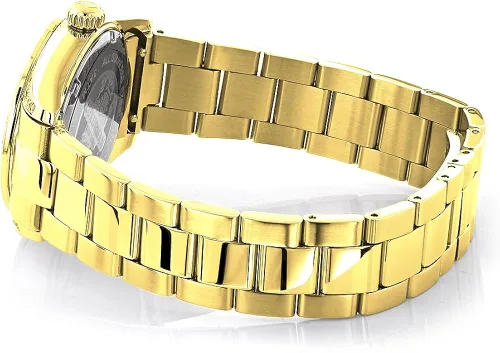 Vista 2 de LUXURMAN Iced Out - Reloj de mujer chapado en oro amarillo con diamantes Tribeca de 15 quilates Amarillo