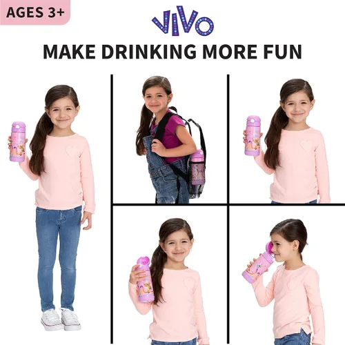 Vista 10 de Franco Botella de agua de acero inoxidable con aislamiento de doble pared para niños, 12 onzas, Sony Vivo