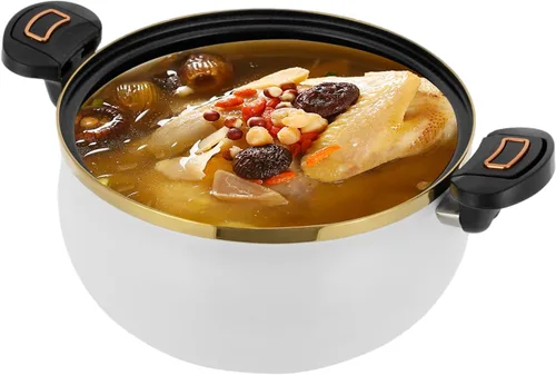 Vista 8 de Olla a presión micro de 8 L/8.45 cuartos de galón, olla multifunción de micro presión con tapa transparente, olla de barro de pie con asas Negro