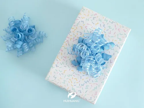 Vista 7 de HUIHUANG Lazos azules para envolver regalos, lazos de regalo azul bebé, 5 pulgadas x 8 unidades, lazo rizado autoadhesivo para regalos, bolsa