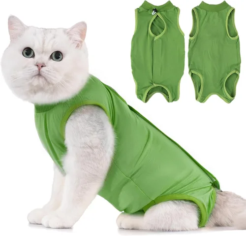 Vista 11 de Avont Traje de recuperación para gatos – Mameluco de gatito para gatos después de la cirugía, traje quirúrgico de esterilización alternativo al cono