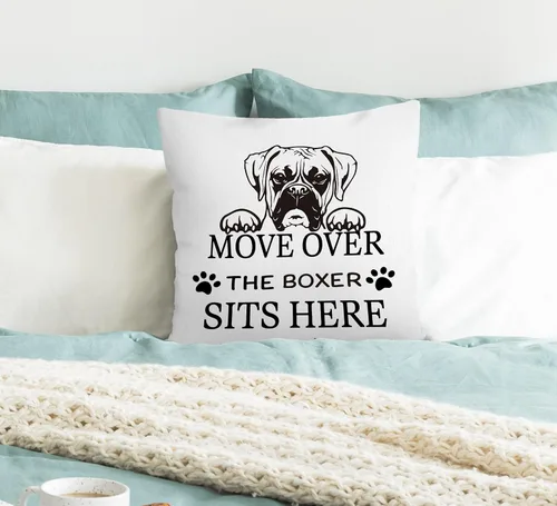 Vista 6 de Fundas de almohada Boxer Decor de 18 x 18 pulgadas, decoración del hogar de perros, regalos para amantes de los perros, almohadas decorativas Move