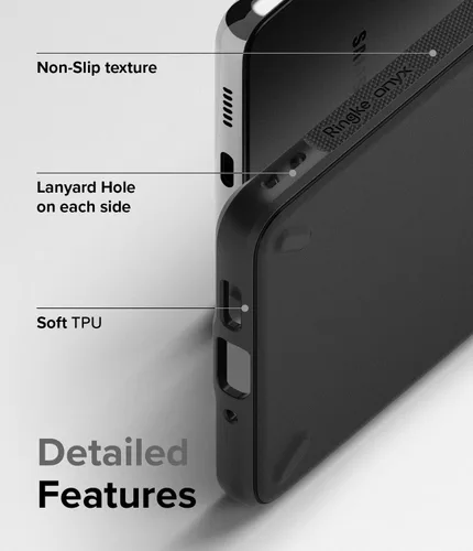 Vista 6 de Ringke Onyx Compatible with Samsung Galaxy A73 5G (2022) Case, Shockproof Rugged Heavy Duty Non-Slip Flexible TPU Cover - Black