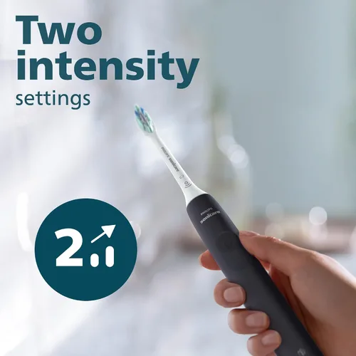 Vista 7 de Philips Sonicare 4100 Cepillo de dientes eléctrico recargable, negro, con cabezales de repuesto originales Philips Sonicare Optimal para control