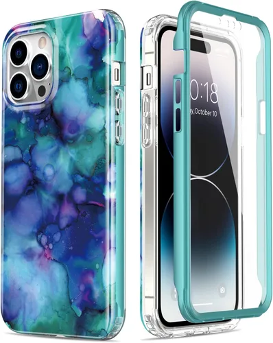 Vista 23 de Esdot Funda para iPhone 14 con Protector de Pantalla Integrado, Funda Resistente de Grado Militar con Diseños de Moda para Mujeres y Niñas, Funda