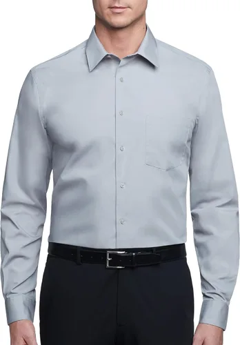 Vista 13 de Van Heusen Mens Dress Shirt Regular Fit Poplin Solid Negro
