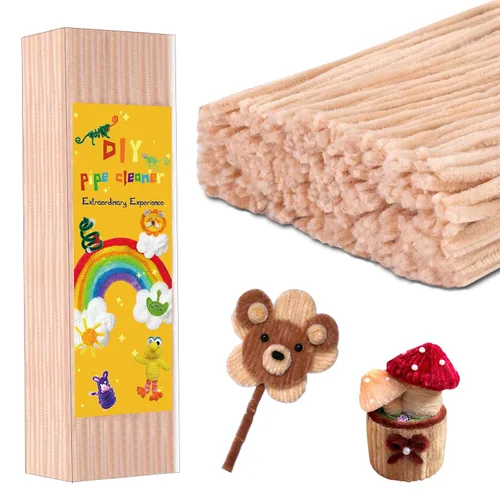 Vista 9 de Iuuidu 300 piezas de tallos de felpilla para limpiar pipas amarillas, suministros de manualidades, cepillo limpiador de tuberías para bricolaje
