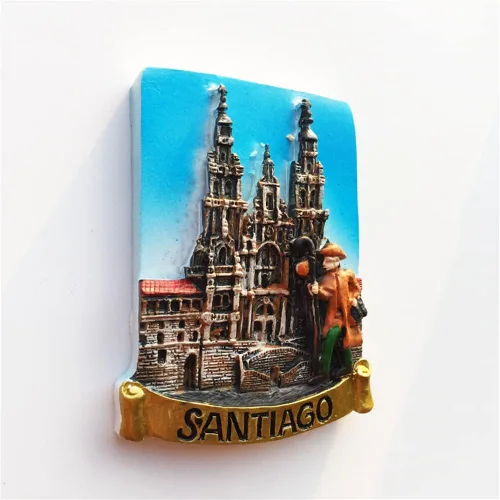 Vista 3 de Santiago Chile - Imán para nevera, recuerdo de viaje, decoración de nevera, calcomanía magnética 3D, colección artesanal