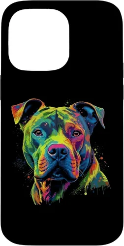 Vista 21 de Pit Bull Mom Dog Lover Colorful Artistic Pitbull Owner Women Case for iPhone 17