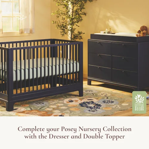 Vista 6 de Little Seeds Posey - Cuna convertible 4 en 1, color azul oscuro