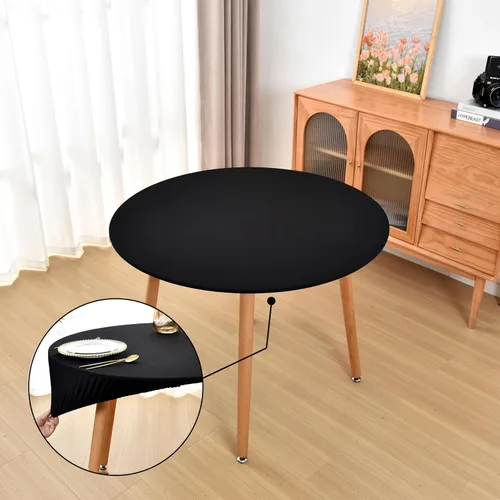 Vista 14 de Mantel ajustado blanco con elástico para mesas plegables de 48x48 pulgadas, manteles lavables y elásticos de elastano para mesas de cartas, manteles