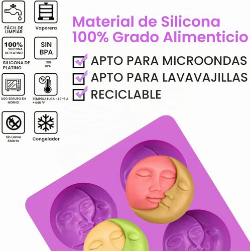 Vista 2 de Moldes de jabón de silicona, moldes de jabón con diferentes cavidades y formas, perfectos para hacer jabón, pasteles caseros, chocolates, postres