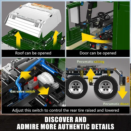 Vista 3 de Mould King Kit de bloques de camión de tractor, modelo MOC de bloques de construcción para construir, regalo para entusiastas de las colecciones