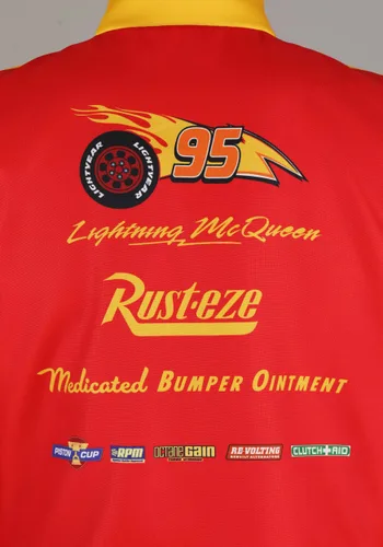 Vista 7 de Kit de Disfraz para Adultos Gorra y Chaleco del Equipo de Lightning McQueen de Pixar Multicolor