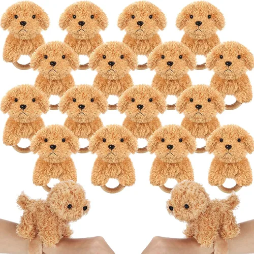 Vista 10 de Ceenna - 16 pulseras de animales de peluche para niños, color marrón