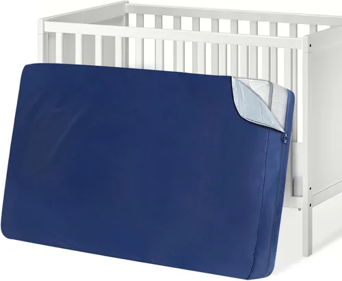 Vista 7 de Bolsa de colchón de cuna, impermeable, resistente, con cremallera fuerte, reutilizable, para moverse, color azul