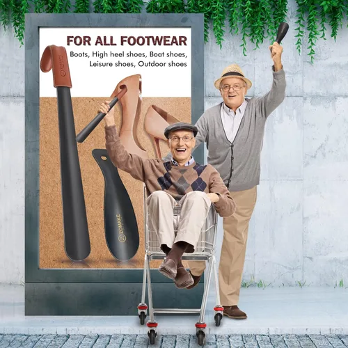 Vista 7 de ZOMAKE Long Shoe Horn for Seniors Men,Metal Shoehorn Long handle for Boots, Shoe Spoon Helper