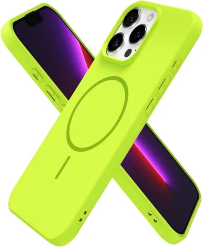 Vista 112 de Oakxco Funda de Silicona Mag Safe para iPhone 12 Pro Max, Funda Magnética Delgada y Fina Compatible con Carga Inalámbrica MagSafe, Bonita Funda
