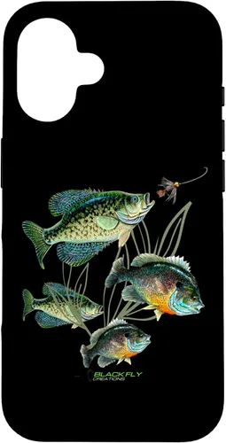 Vista 32 de Crappie Bluegill Fishing Phone Covers Black Fly Case for iPhone 17