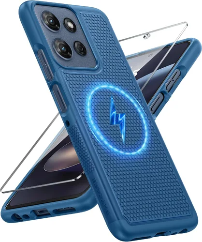 Vista 70 de FNTCASE Funda para Motorola Moto G-Play-2024: funda protectora de doble capa resistente para teléfono celular, a prueba de golpes, con parte trasera