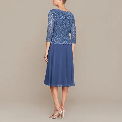 Vista 4 de Alex Evenings Vestido de mujer con corpiño bordado hasta la rodilla, vestido para madre de la novia, vestido de invitada de boda