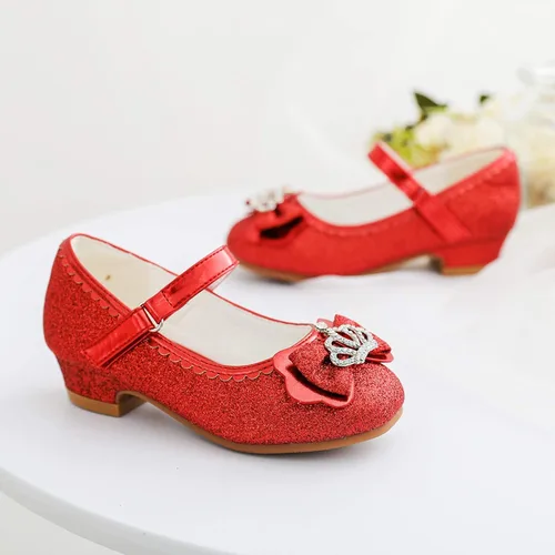 Vista 3 de Walofou Zapatos de vestir para niñas de flores, zapatos de tacón para fiesta de boda, zapatos planos de princesa Mary Jane para niños pequeños