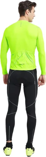 Vista 25 de Santic - Camiseta de ciclismo para hombre, manga larga, reflejante, cremallera completa, con bolsillos