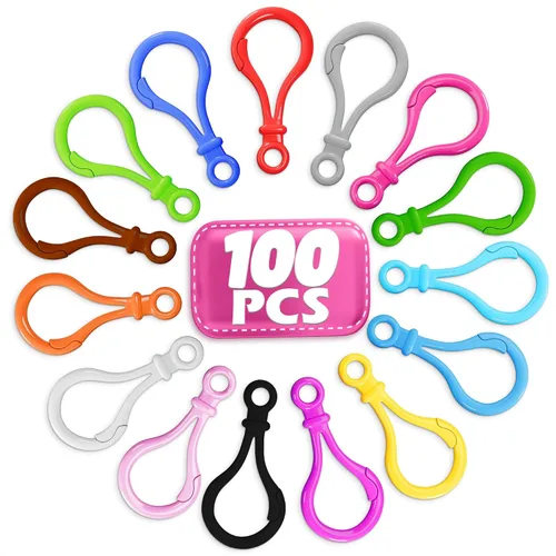 Vista 11 de 100 cierres de pinza de langosta de metal para llaveros, broches de presión, giratorios y de color que combinan con tu proyecto de bricolaje