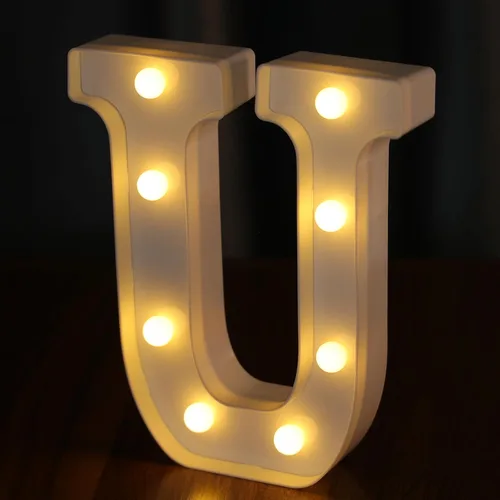 Vista 45 de Letras Iluminadas, Luces de Letras LED 26 del Alfabeto, Letra Iluminada Decorativa, Letras de Marquesina LED que Funcionan con Pilas para Fiesta