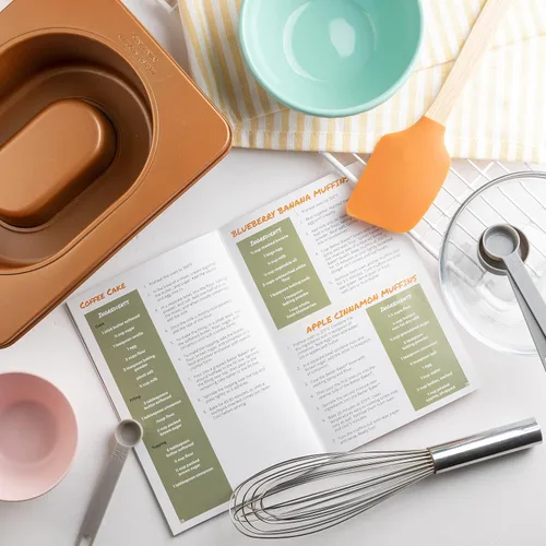 Vista 6 de SCS Direct Cook's Choice Better Baker - Tazón de postre comestible 2 en 1 y mini panificadora con libro de recetas de recetas - Molde para hornear