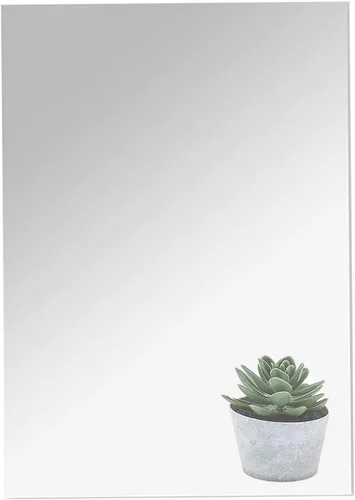 Vista 8 de 10 azulejos de espejo acrílicos para decoración de pared, 4 x 6 x 0.07 pulgadas, hoja de espejo de pared rectangular con calcomanías adhesivas