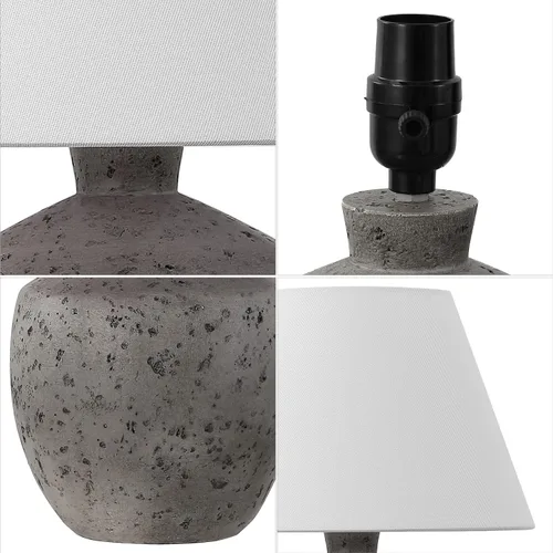 Vista 5 de JONATHAN Y JYL5606A-SET2 Myron 18" lámpara de mesa minimalista escandinava de efecto hormigón, resina/hierro LED para recámara, sala, oficina
