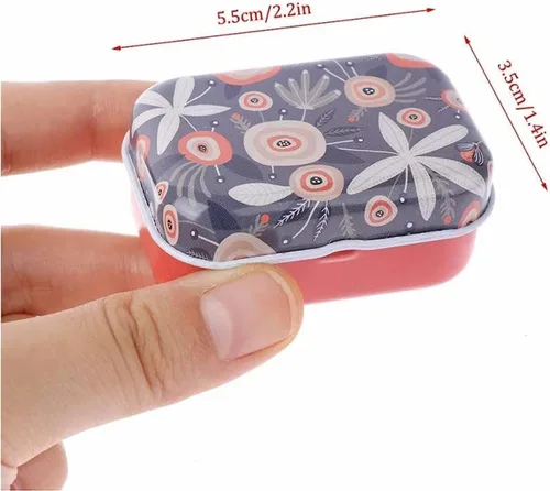 Vista 3 de 8 piezas de mini flores de estaño organizador de joyas caja de almacenamiento cajas decorativas pequeñas latas de metal floral con tapas