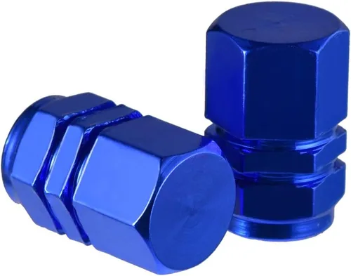 Vista 6 de EBOOT 8 piezas azules tapas para válvula de neumáticos, cubiertas de válvula universales para automóviles, a prueba de polvo, aluminio