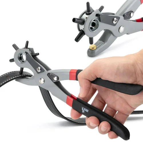 Vista 15 de UNCO- Herramienta de perforación de cuero para perforación, 5/64", 3/32", 7/64", 1/8", 5/32", 3/16" 6 Different Hole Sizes, Durable Hole Punch for