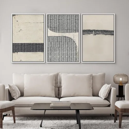 Vista 84 de SIGNWIN Lienzo enmarcado para pared, juego de arte neutro de bosque brumoso, ilustraciones en tono tierra, arte moderno, decorativo, bohemio