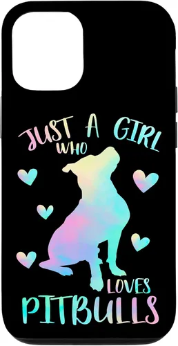 Vista 28 de Just a Girl Who Loves Pitbulls Watercolor Cute Pitbull Mama Case for iPhone 17
