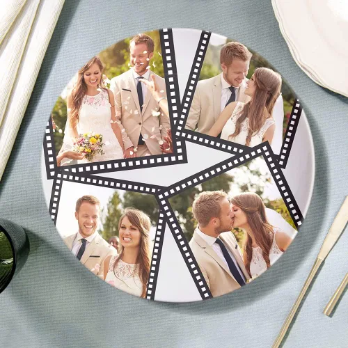 Vista 10 de Plato de cena personalizado de cerámica con foto personalizada con imagen, texto, logotipo, regalos del día de la madre para mamá, regalos