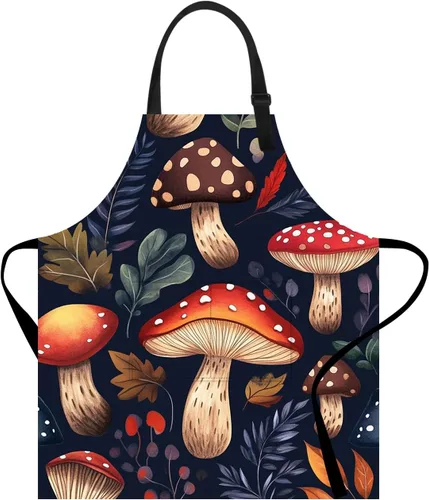 Vista 10 de Delantal de cocina para el hogar, cocina, horneado, jardinería, para mujeres y hombres, con bolsillos, delantal impermeable, 32 x 28 pulgadas