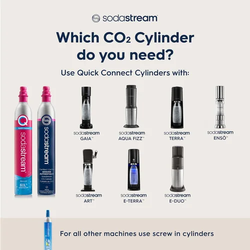 Vista 3 de sodastream SodaStream 60 L CO2 Exchange Carbonator, 14.5 oz, conjunto de 2, más $ 15 Tarjeta de regalo de Amazon.com con Exchange 2 paquetes azul